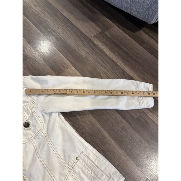 Maurice’s Women’s Jacket White Brown Floral Sz M Big Button - Picture 4 of 9